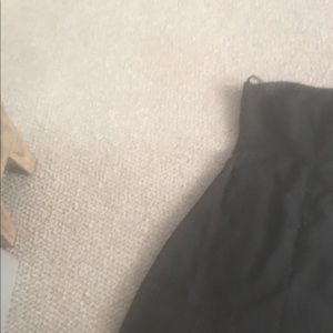 Strapless black silk dress